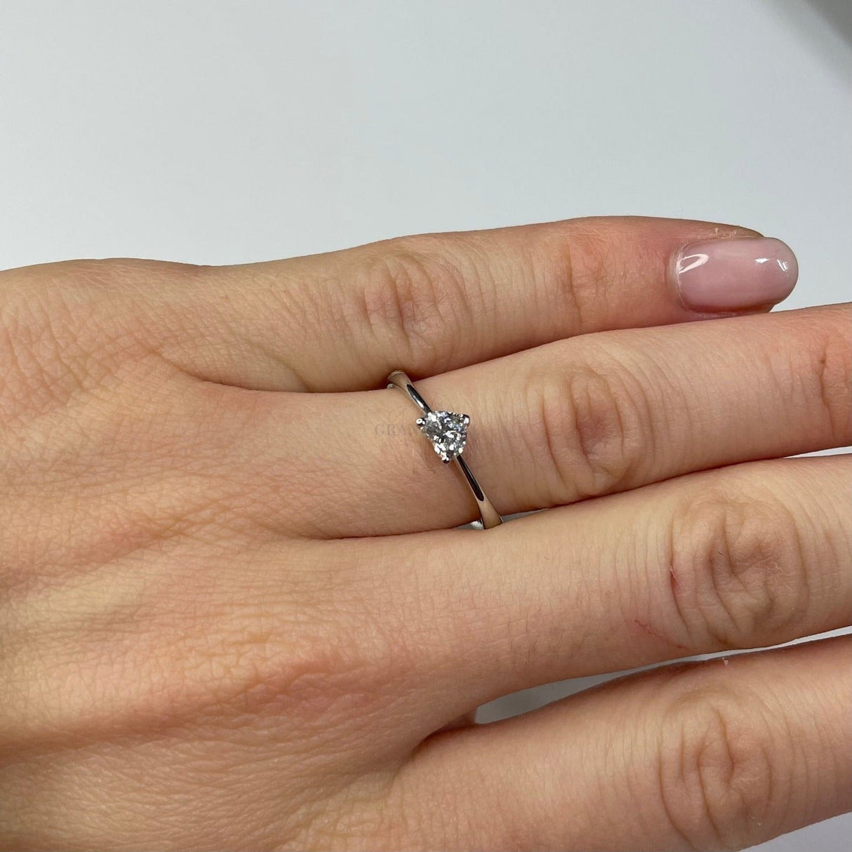 Anello Solitario Diamante taglio Cuore 0.37kt-Anelli-RECARLO-0.37kt F VS - misura 14-Gioielleria Granarelli