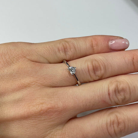 Anello Solitario Diamante taglio Cuore 0.37kt-Anelli-RECARLO-0.37kt F VS - misura 14-Gioielleria Granarelli