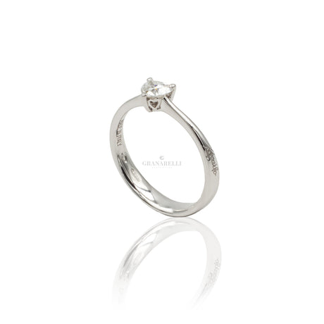 Anello Solitario Diamante taglio Cuore 0.37kt-Anelli-RECARLO-0.37kt F VS - misura 14-Gioielleria Granarelli