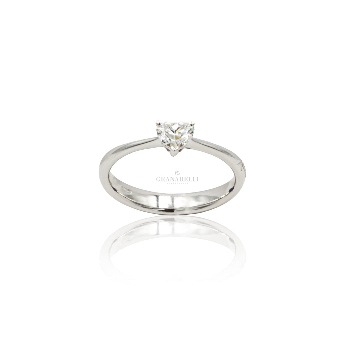 Anello Solitario Diamante taglio Cuore 0.47kt-Anelli-RECARLO-0.47kt G VS - misura 13-Gioielleria Granarelli