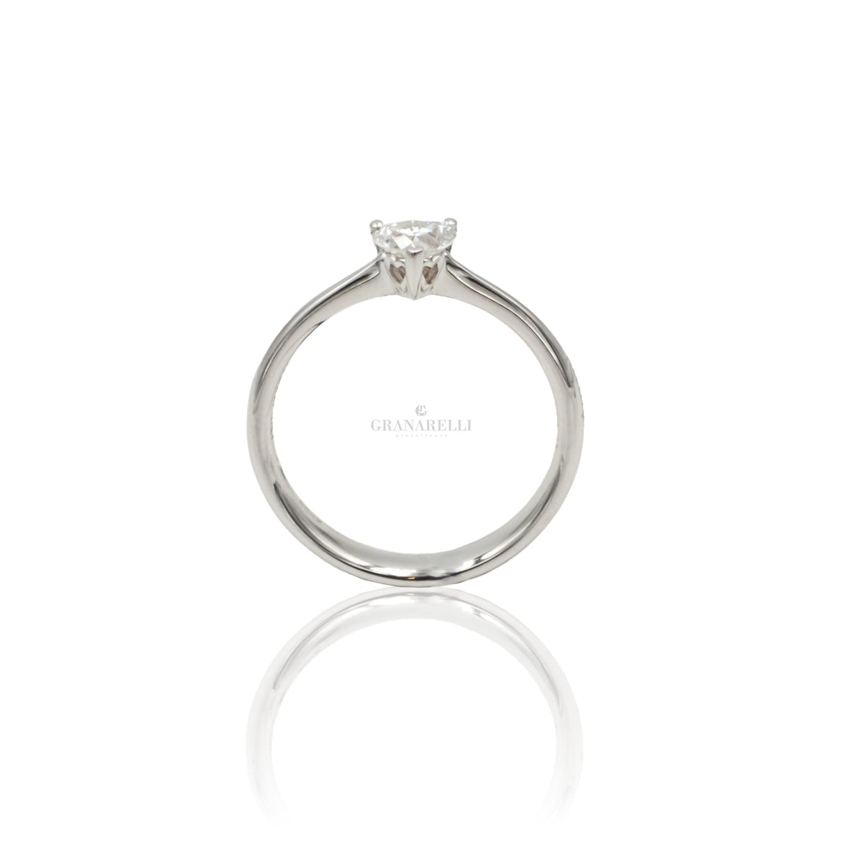 Anello Solitario Diamante taglio Cuore 0.47kt-Anelli-RECARLO-0.47kt G VS - misura 13-Gioielleria Granarelli