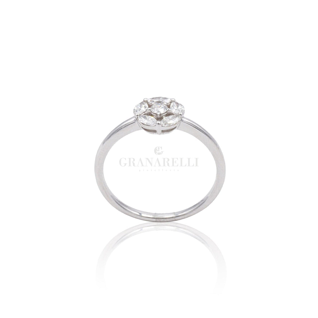 Anello Solitario Illusione Oro Bianco-Anelli-CRIVELLI- [SKU] -Gioielleria Granarelli