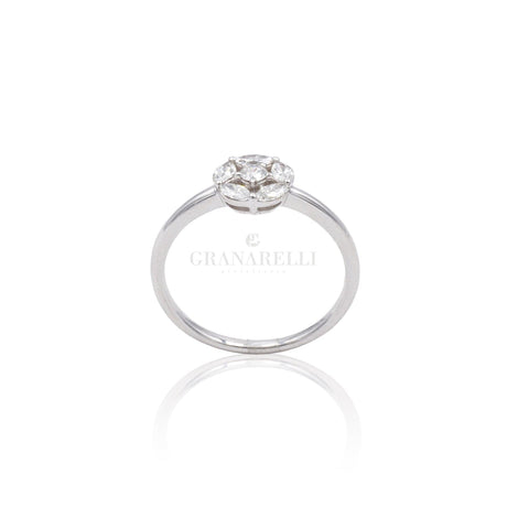 Anello Solitario Illusione Oro Bianco-Anelli-CRIVELLI- [SKU] -Gioielleria Granarelli