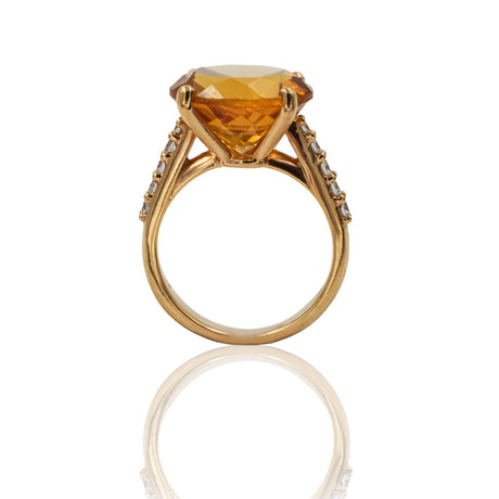 Anello Solitario Topazio Orange in Oro Rosa-Anelli-CRIVELLI-15-Gioielleria Granarelli