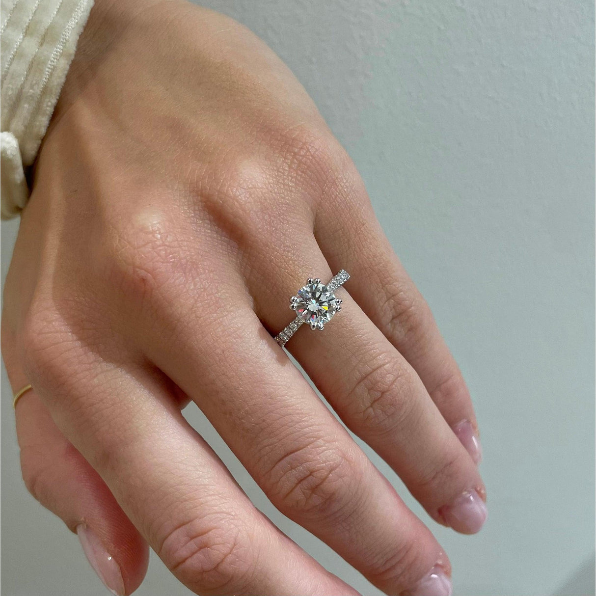 Fidanzamento Oro Bianco Anelli Fidanzamento Solitario SG72729