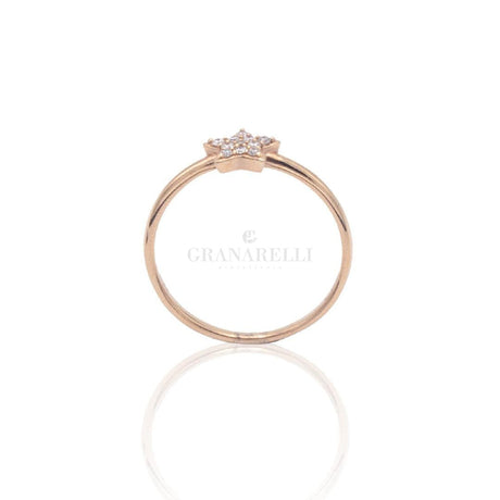 Anello Stella pavé di Diamanti in Oro Rosa-Anelli-CRIVELLI- [SKU] -Gioielleria Granarelli