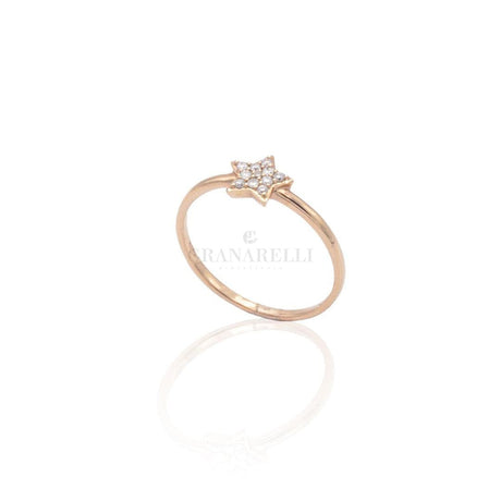 Anello Stella pavé di Diamanti in Oro Rosa-Anelli-CRIVELLI- [SKU] -Gioielleria Granarelli