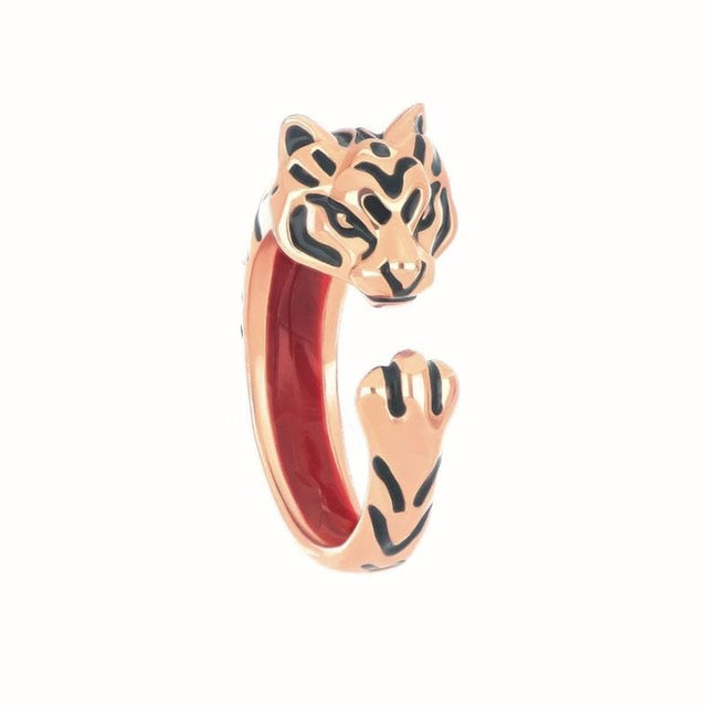 Anello Tigre Argento Rosato-Anelli-MAMAN ET SOPHIE- [SKU] -Gioielleria Granarelli