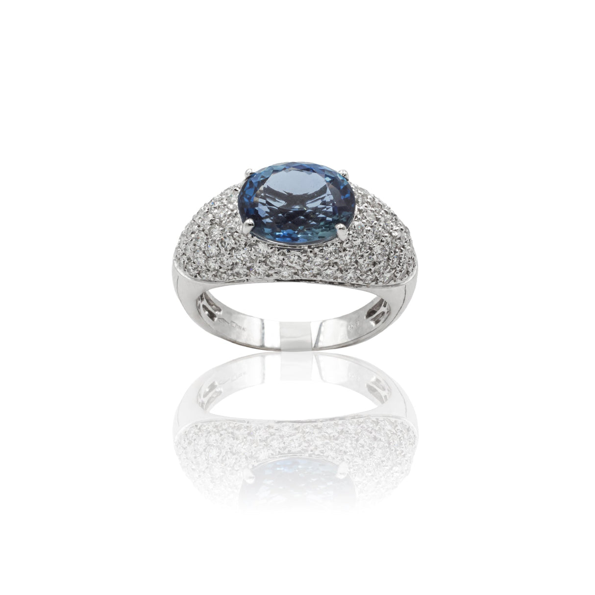 Anello Topazio London in Oro Bianco e Diamanti-Anelli-GRANARELLI-13-Gioielleria Granarelli