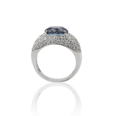 Anello Topazio London in Oro Bianco e Diamanti-Anelli-GRANARELLI-13-Gioielleria Granarelli
