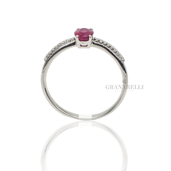 Anello con Rubini 0.70kt e Diamanti-Anelli-GRANARELLI-Gioielleria Granarelli