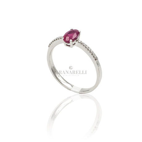 Anello con Rubini 0.70kt e Diamanti-Anelli-GRANARELLI-Gioielleria Granarelli