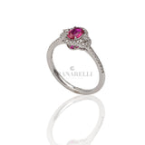 Anello con Rubino 0.53kt taglio Ovale e Diamanti-Anelli-CRIVELLI-Gioielleria Granarelli