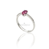 Anello con Rubino 0.57kt taglio Ovale e Diamanti-Anelli-GRANARELLI-Gioielleria Granarelli