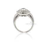 Anello con Zaffiro 0.54kt e Diamanti in Oro Bianco-GRANARELLI-AN-Z-054-Gioielleria Granarelli