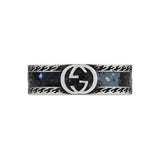 Anello con logo GG in Smalto Nero-Anelli-GUCCI- [SKU] -Gioielleria Granarelli