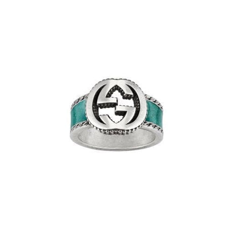 Anello con logo GG in Smalto Turchese-Anelli-GUCCI- [SKU] -Gioielleria Granarelli