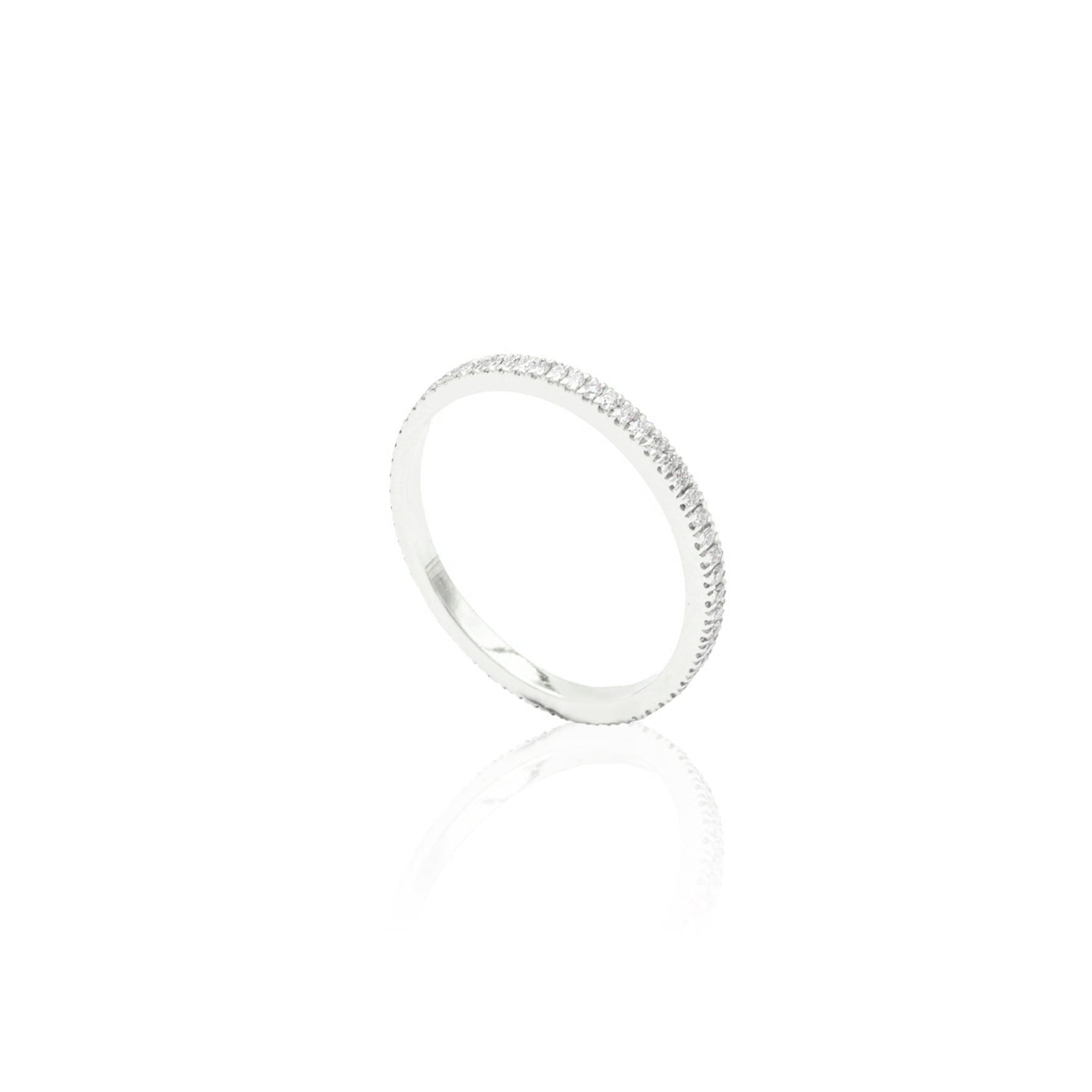 Diamanti Fedine Oro Bianco Con Brillantini Anello Fedina Sottile