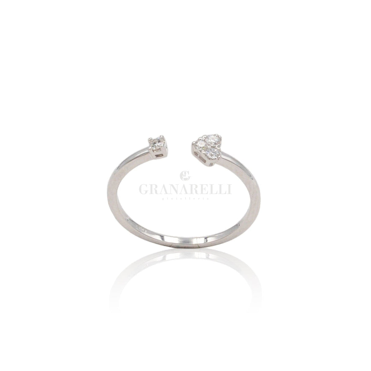 Anello in Oro Bianco aperto Cuore-Anelli-CRIVELLI- [SKU] -Gioielleria Granarelli