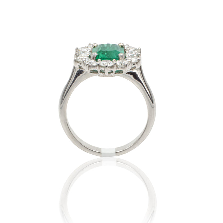 Anello in Oro Bianco con Smeraldo 1.72kt e Diamanti-Anelli-GRANARELLI-14-Gioielleria Granarelli
