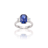 Anello in Oro Bianco con Zaffiro "ROYAL BLUE"-Anelli-GRANARELLI- [SKU] -Gioielleria Granarelli