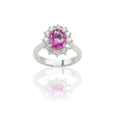 Anello in Oro Bianco con Zaffiro Rosa ovale 1.98kt-Anelli-GRANARELLI-14-Gioielleria Granarelli