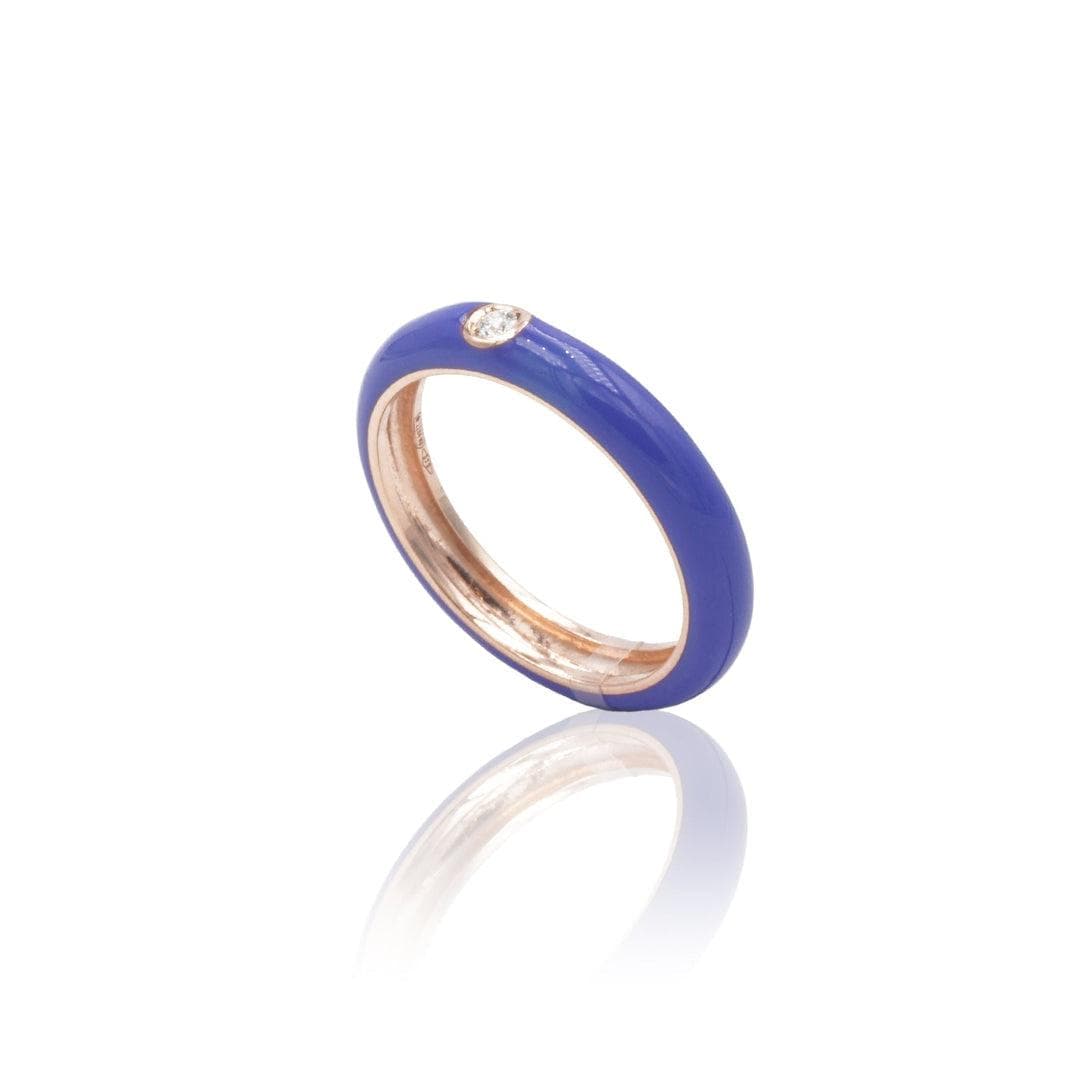 Anello in Oro Rosa Placcato Colore e Diamante-Anelli-BUONOCORE- [SKU] -Gioielleria Granarelli
