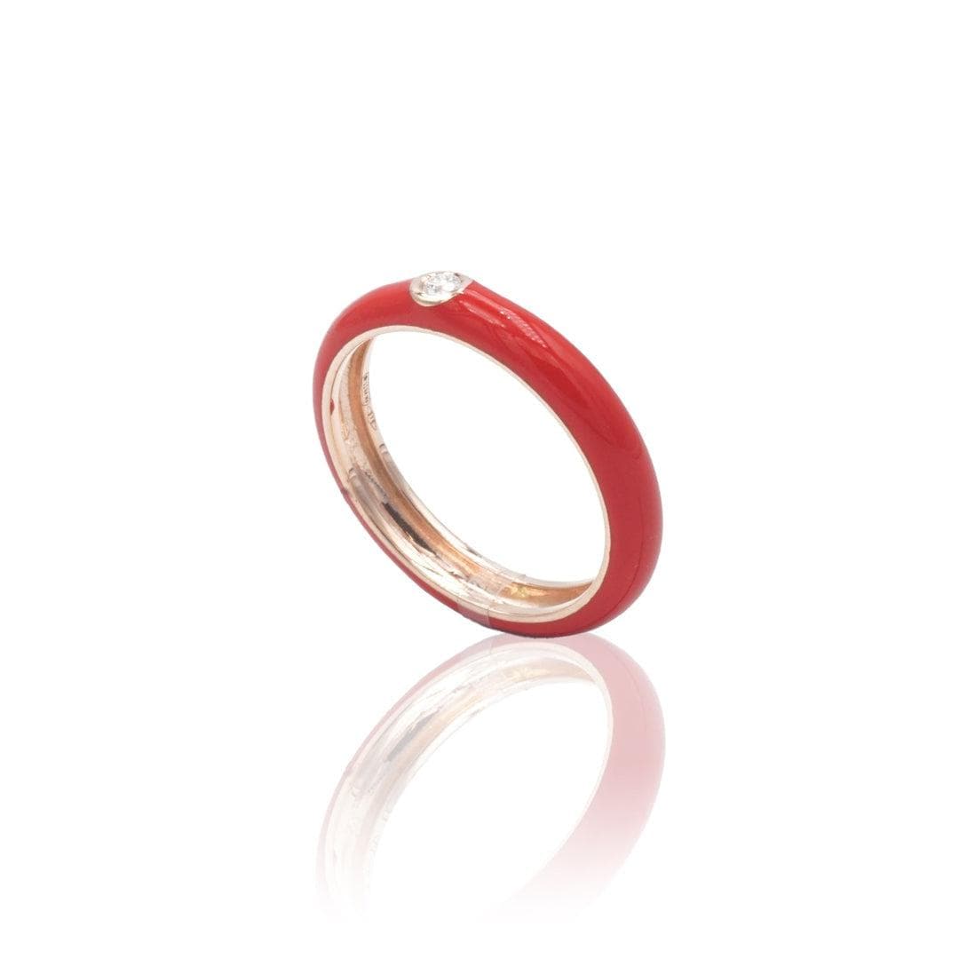 Anello in Oro Rosa Placcato Colore e Diamante-Anelli-BUONOCORE- [SKU] -Gioielleria Granarelli