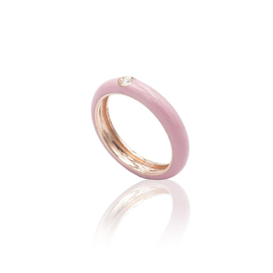 Anello in Oro Rosa Placcato Colore e Diamante-Anelli-BUONOCORE- [SKU] -Gioielleria Granarelli