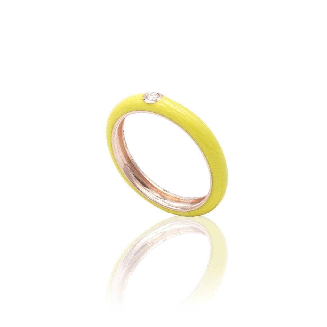 Anello in Oro Rosa Placcato Colore e Diamante-Anelli-BUONOCORE- [SKU] -Gioielleria Granarelli
