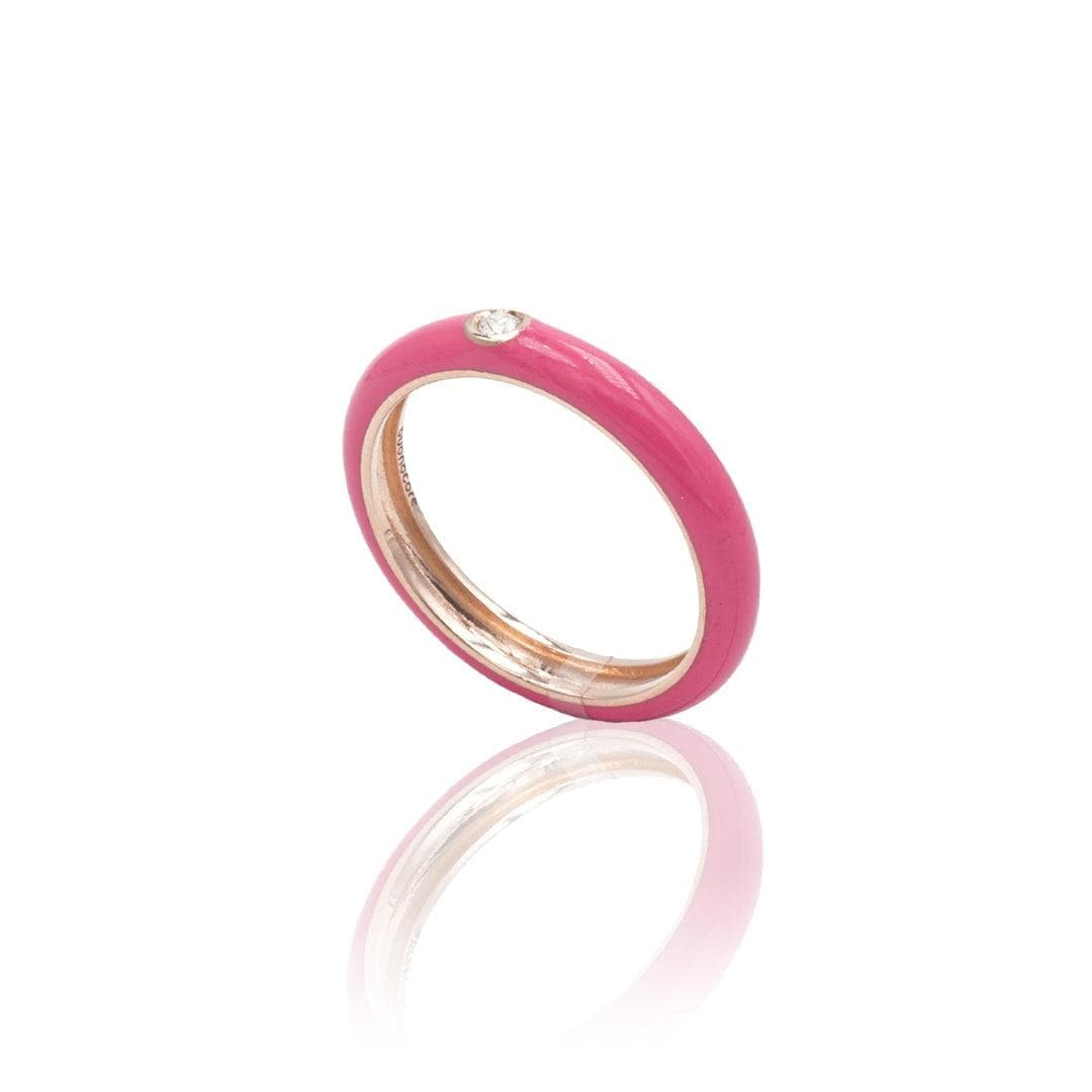 Anello in Oro Rosa Placcato Colore e Diamante-Anelli-BUONOCORE- [SKU] -Gioielleria Granarelli