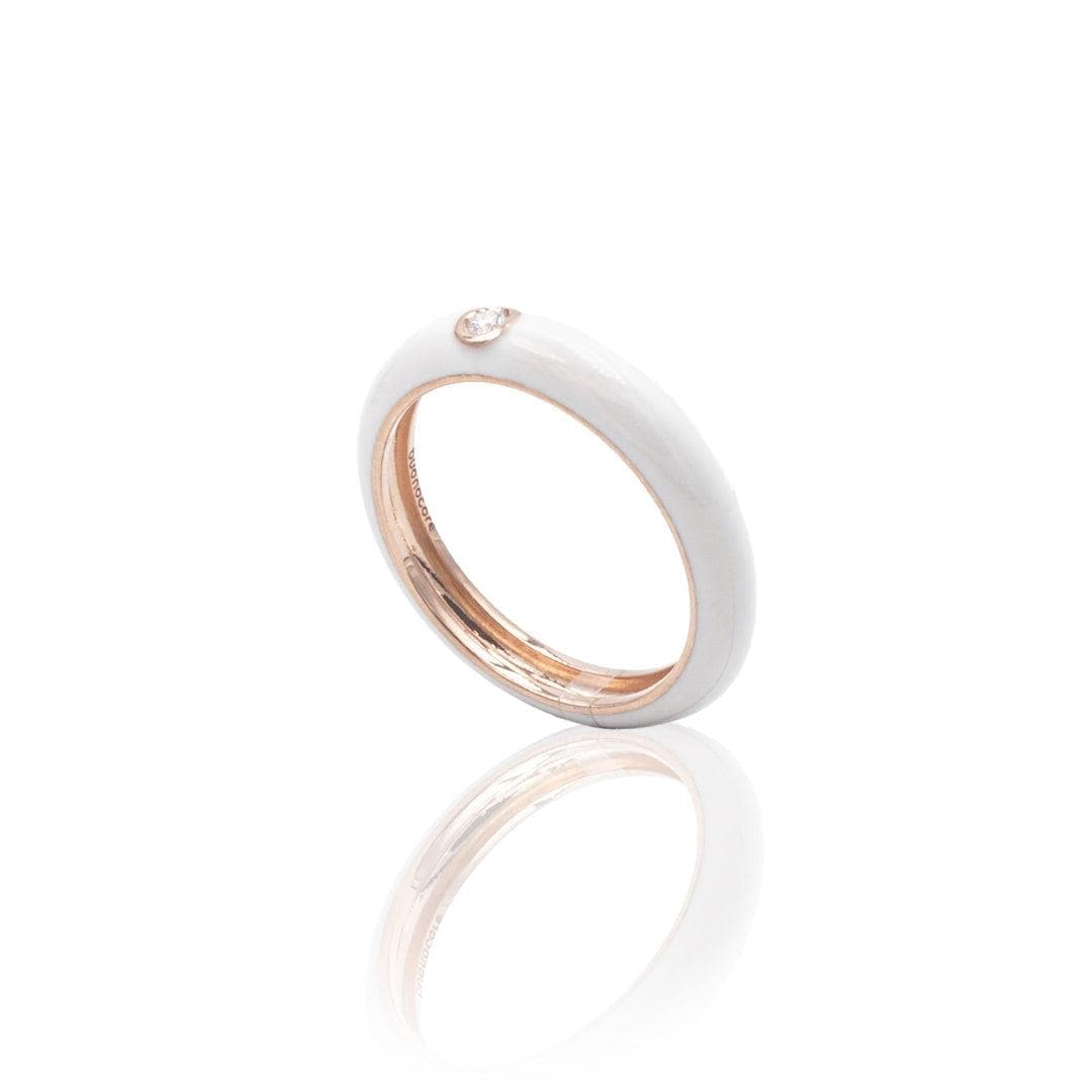 Anello in Oro Rosa Placcato Colore e Diamante-Anelli-BUONOCORE- [SKU] -Gioielleria Granarelli