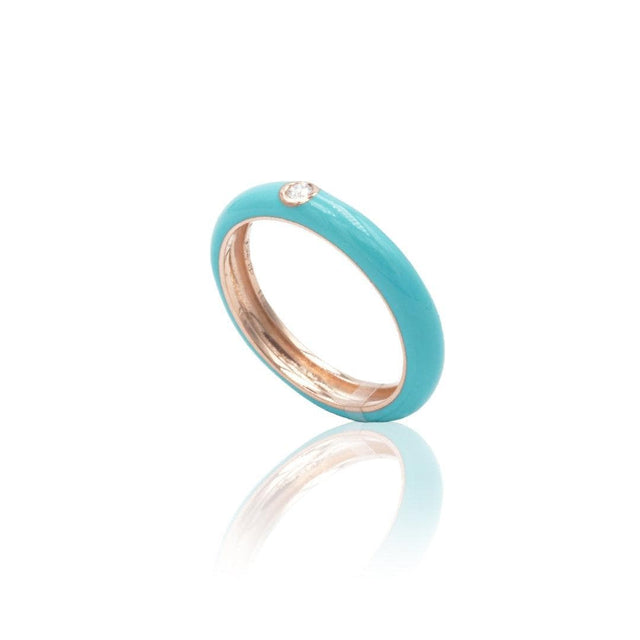 Anello in Oro Rosa Placcato Colore e Diamante-Anelli-BUONOCORE- [SKU] -Gioielleria Granarelli