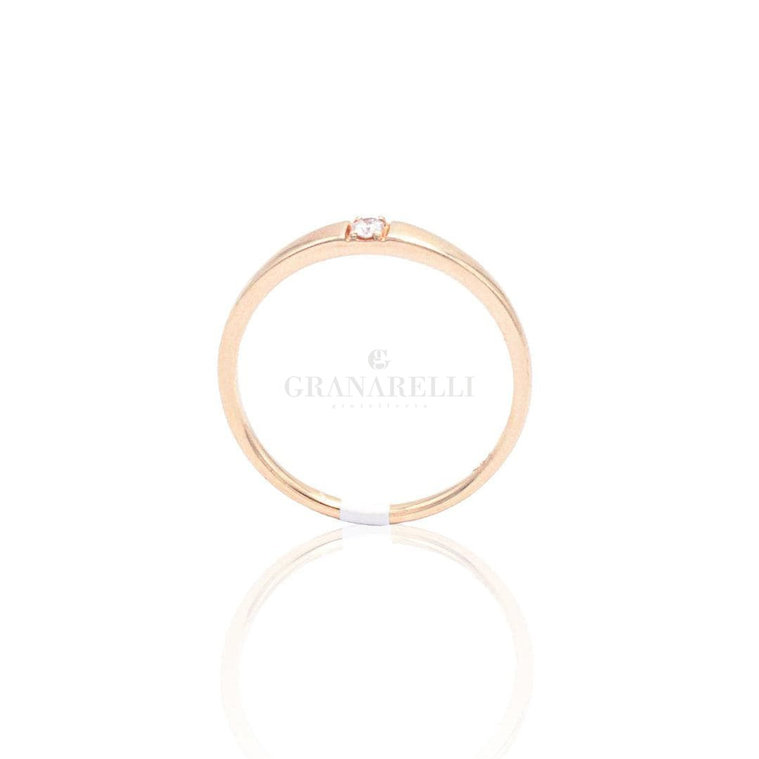 Anello in Oro Rosa con Diamante-Anelli-CRIVELLI- [SKU] -Gioielleria Granarelli