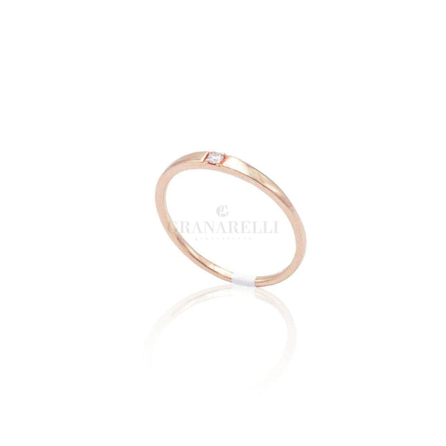 Anello in Oro Rosa con Diamante-Anelli-CRIVELLI- [SKU] -Gioielleria Granarelli