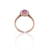 Anello in Oro Rosa con Zaffiro Rosa "Unheat" e Diamanti-Anelli-GRANARELLI- [SKU] -Gioielleria Granarelli