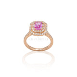 Anello in Oro Rosa con Zaffiro Rosa e Diamanti-Anelli-CRIVELLI- [SKU] -Gioielleria Granarelli