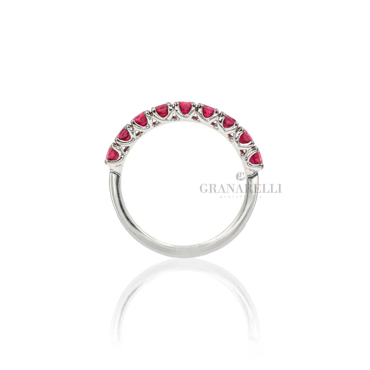 Anello mezza fedina Rubini 1.27kt in Oro Bianco-CRIVELLI-234-3491-10-Gioielleria Granarelli