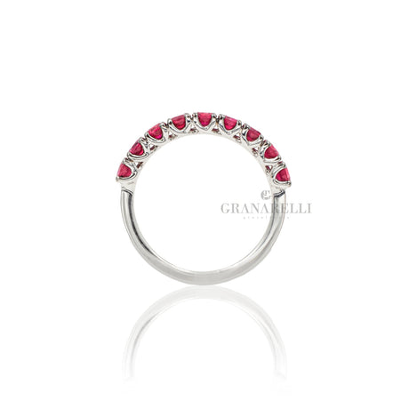 Anello mezza fedina Rubini 1.27kt in Oro Bianco-CRIVELLI-234-3491-10-Gioielleria Granarelli