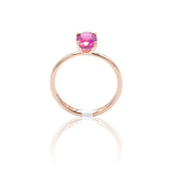 Anello solitario con Zaffiro Rosa "Unheat" in Oro Rosa-Anelli-GRANARELLI- [SKU] -Gioielleria Granarelli