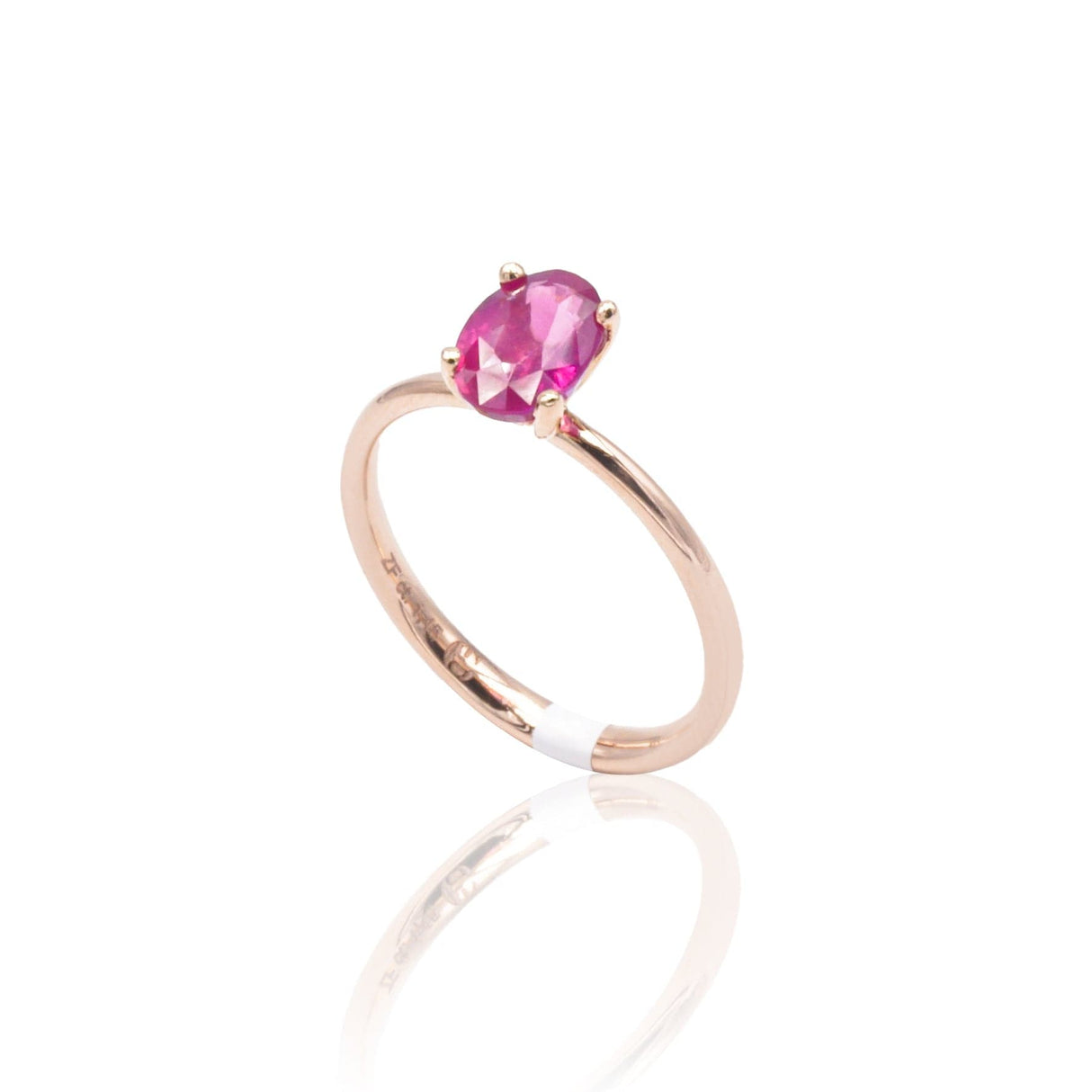 Anello solitario con Zaffiro Rosa "Unheat" in Oro Rosa-Anelli-GRANARELLI- [SKU] -Gioielleria Granarelli