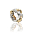 Anello treccia con Diamanti in Oro Bianco e Rosa-Anelli-GRANARELLI-Gioielleria Granarelli