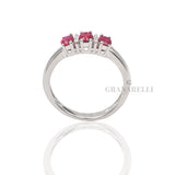 Anello trilogy con Rubini 0.70kt e Diamanti-Anelli-GRANARELLI-Gioielleria Granarelli