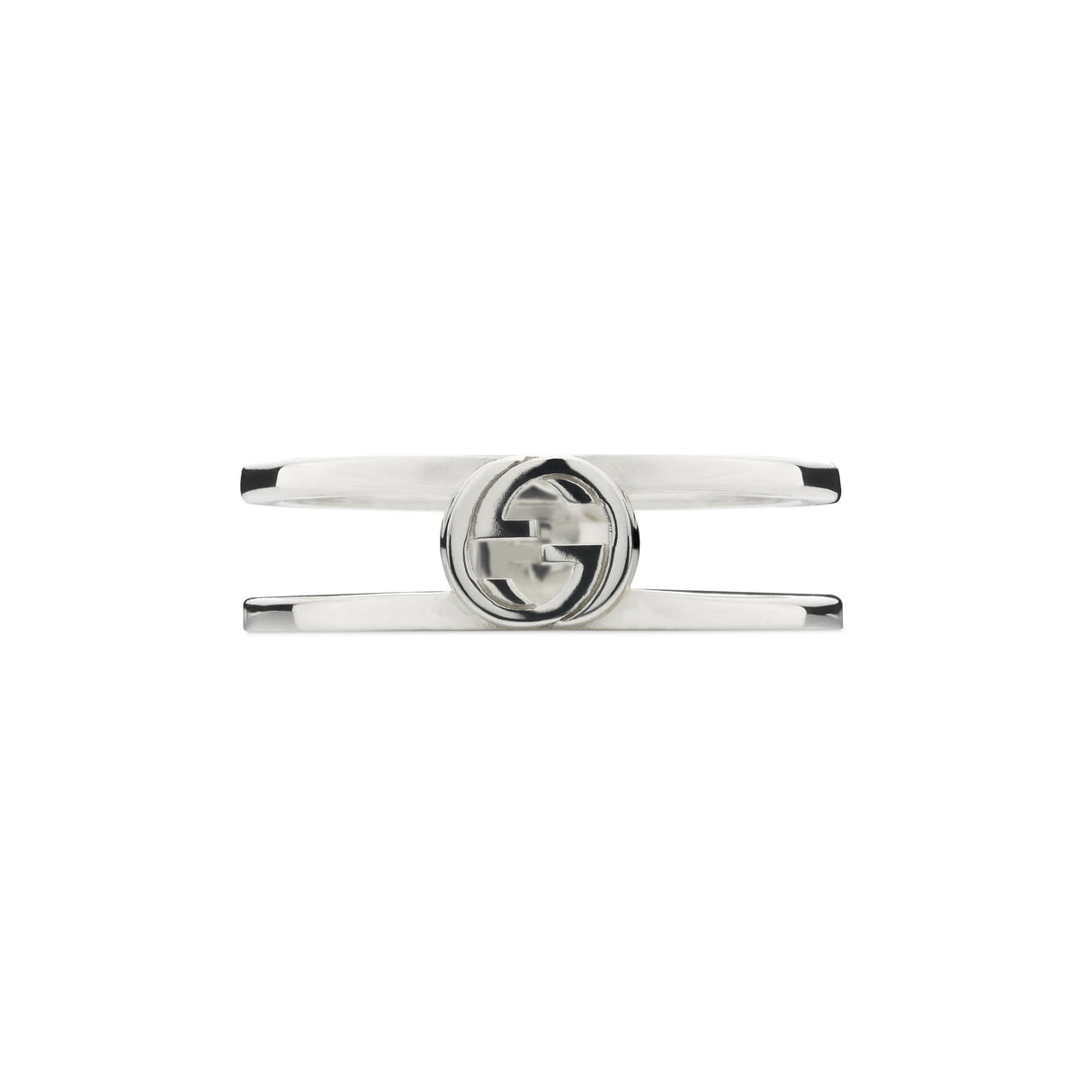 Anello Interlocking doppio GG Argento-Anelli-GUCCI-Gioielleria Granarelli