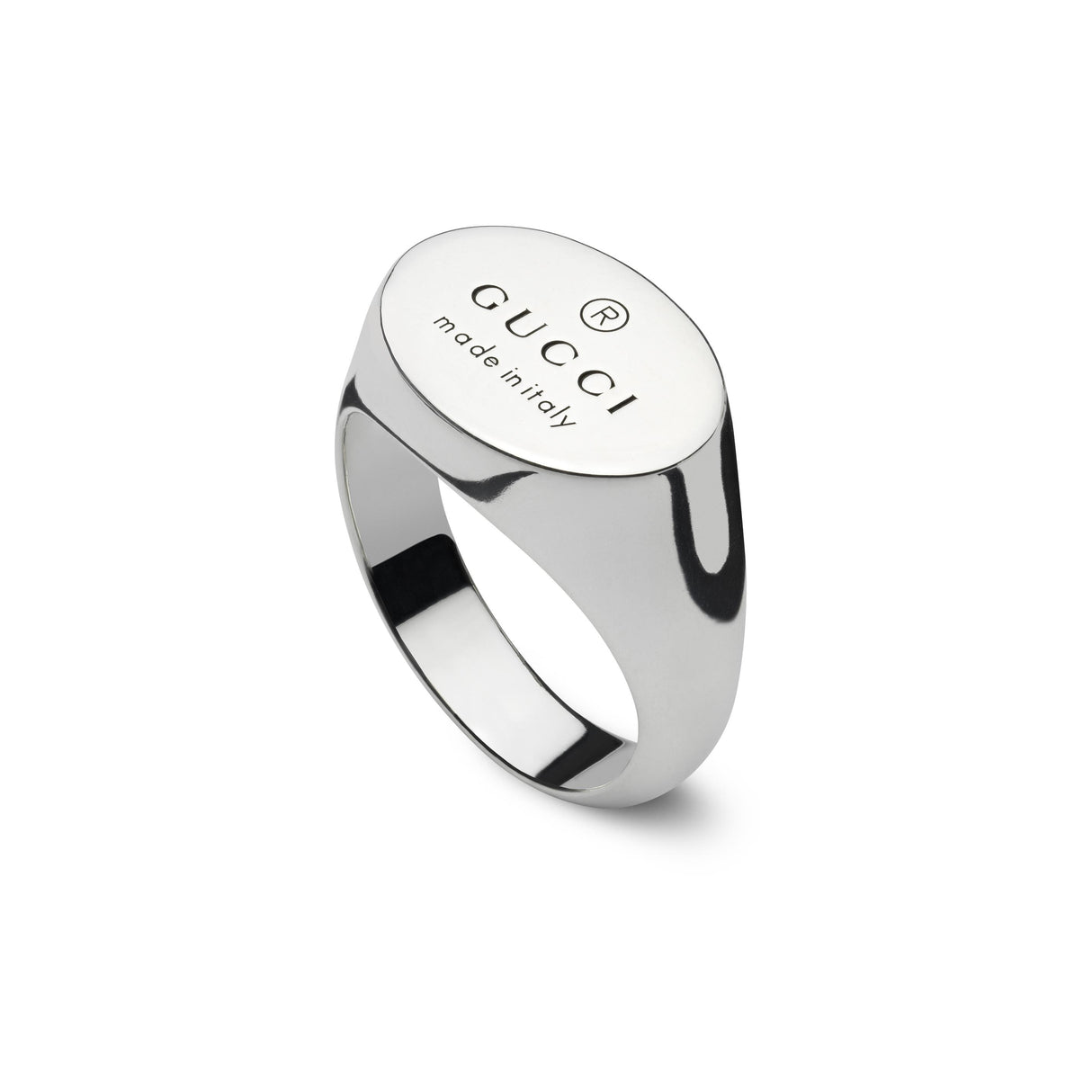 Anello Trademark Ovale in Argento-Anelli-GUCCI-Gioielleria Granarelli