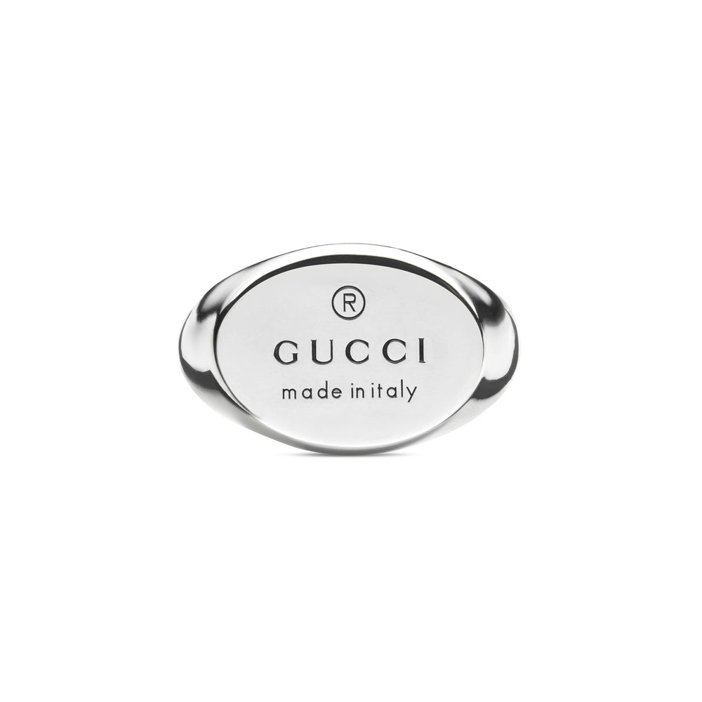 Anello Trademark Ovale in Argento-Anelli-GUCCI-Gioielleria Granarelli