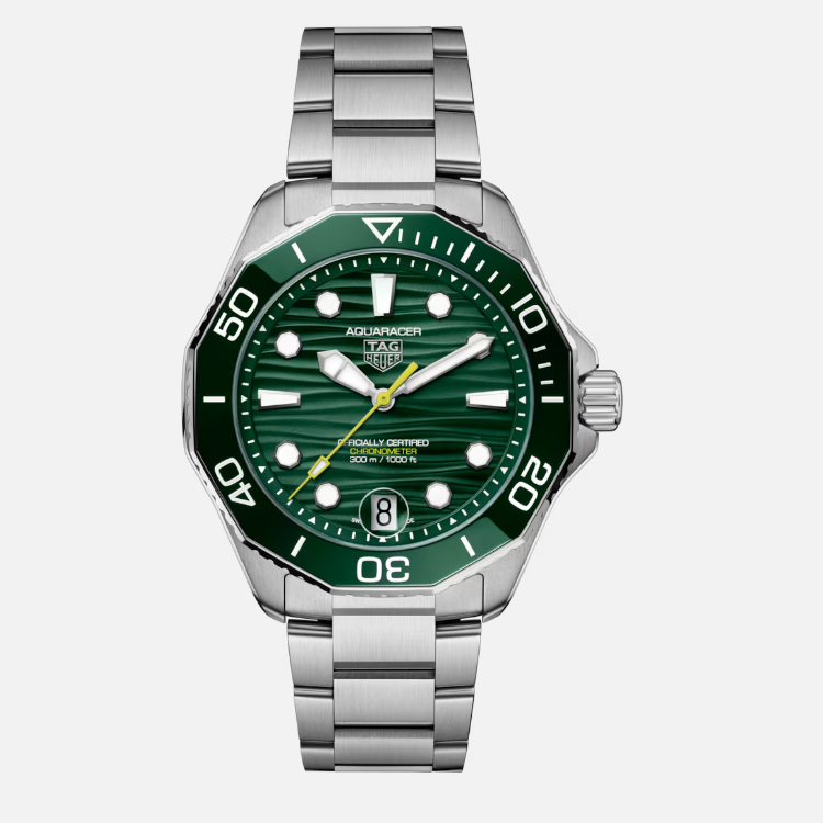 Aquaracer Professional 300 Date Automatico Verde Acciaio-Orologi-TAG HEUER-Gioielleria Granarelli