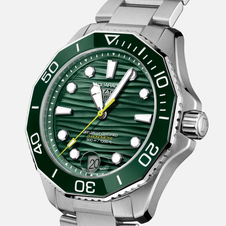 Aquaracer Professional 300 Date Automatico Verde Acciaio-Orologi-TAG HEUER-Gioielleria Granarelli