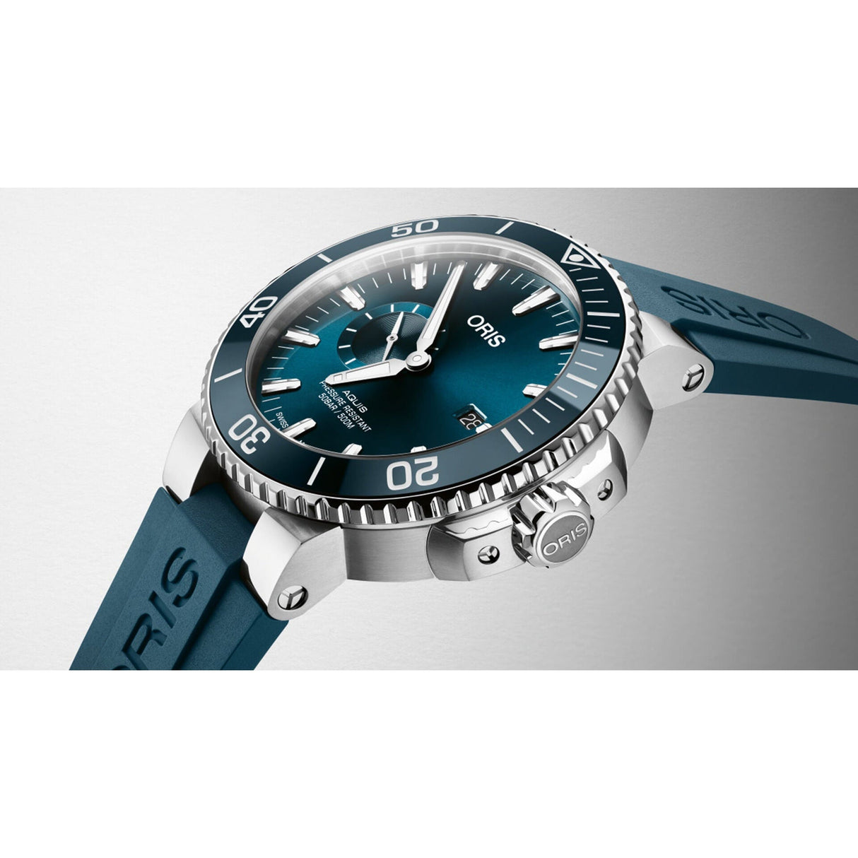 Aquis Small Second Date Blu-Orologi-ORIS-Gioielleria Granarelli