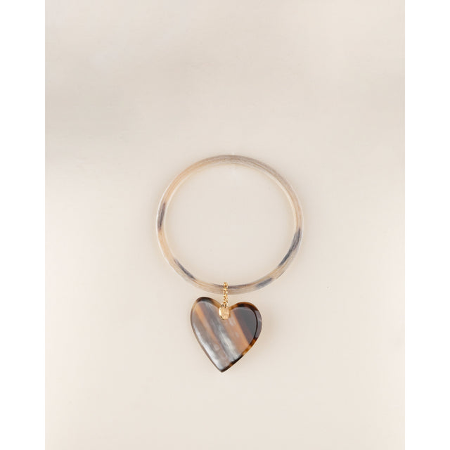 Bracciale rigido Corno e Cuore grande-Bracciali-AMLÈ-Gioielleria Granarelli